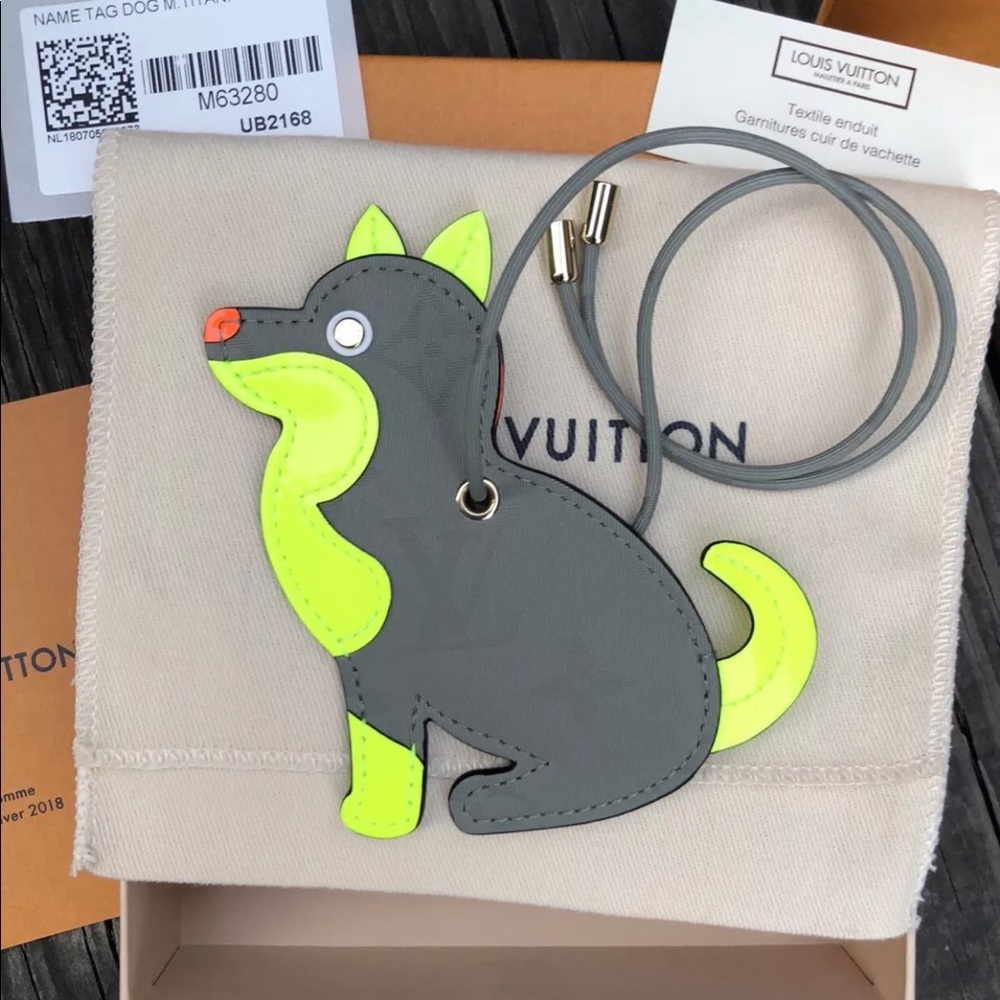 Louis Vuitton LV Dog Name Tag Bag Charm Kim Jones